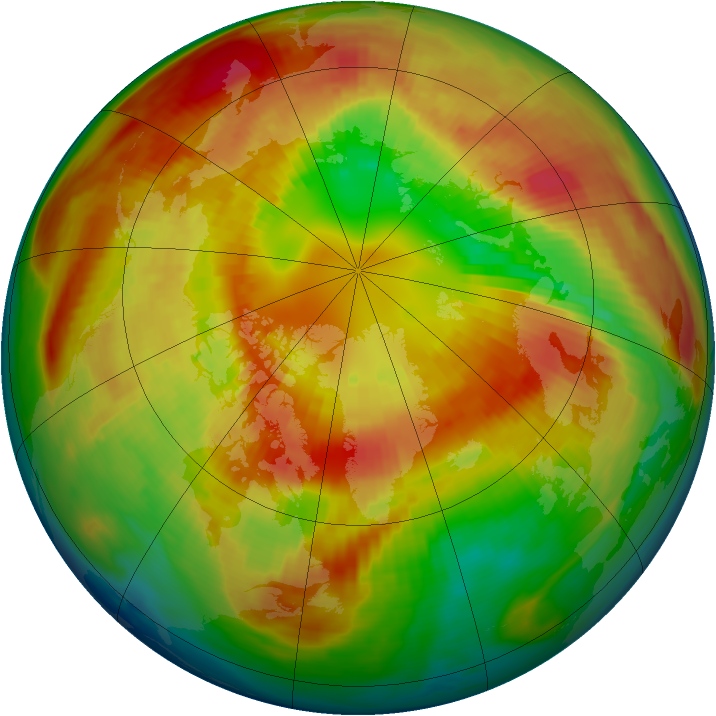 Arctic ozone map for 05 March 1983
